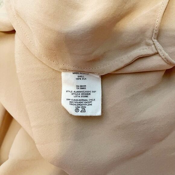 Theory Alamay Silk Sheer Unlined Sleeveless Gathered Tie Neck Keyhole Blouse - Picture 12 of 12